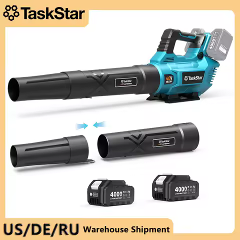 TaskStar 40V Powerful Air Blower Brushed Motor 2x4.0Ah Rechargeable Batteries Powered Leaf Blower Co
