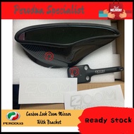 Proton Wira / Saga / Staria Carbon Zoom Rear View Mirror With Bracket - Zoom Mirror