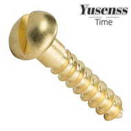 YUSENSS Wood Screws Fasteners Self Drilling  Slotted Drive Solid Brass