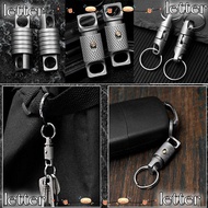LETTER Titanium Alloy Keychain, Ultra-light 360° Rotatable Brass Keychain,  Portable EDC Keyring Out