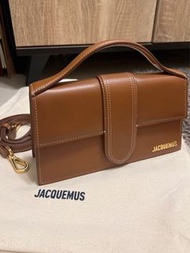 專櫃正品 Jacquemus 肩背 手提 兩用包 最美咖啡色 白線 全新