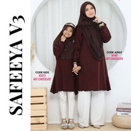 | HOT CHOCOLATE | BAJU TSHIRT MUSLIMAH SAFEEYA V3 | IRON LESS | BAJU SEDONDON IBU &amp; ANAK