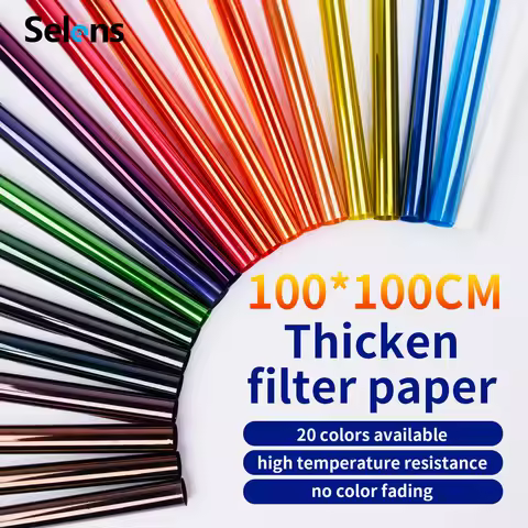 Selens 1x1m 20 Colors Filter Gels Set Camera Lighting Modifier CTO CTB Diffusion Correction Light Sh