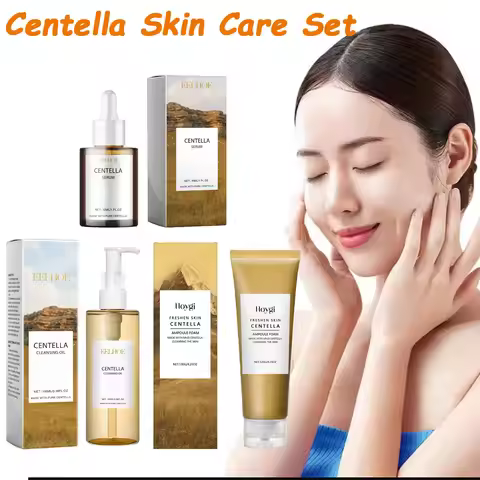 Centella Skin Care Set Centella Serum Face Wash Cleansing Oil Facial Care Set Soothing Refreshing Sm