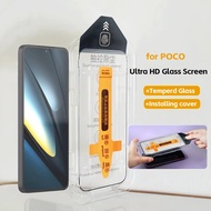 2PCS 8K Dust Free Glass For POCO X6 F6 Pro X5 X4 GT C65 F5 F3 F4 HD Oleophobic Coating Screen Protec