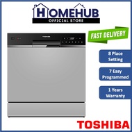 Toshiba 83pcs 8 Place Setting Table Top Dishwasher DW-08T1 7 Program Dish Washer DW-08T1(S)-MY