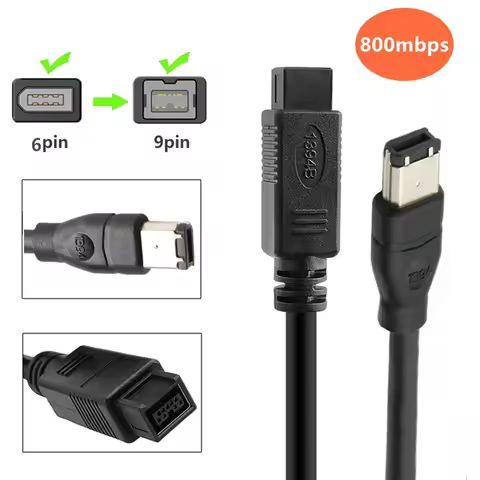 FireWire 800 to 400 9 to 6 pin Cable (9pin 6pin) IEEE 1394 Firewire 800 9-pin/6-pin 1394b Cable 1.8m