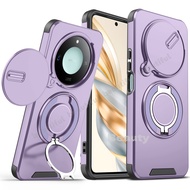 Phone Case For HonorX9C Smart Shockproof Push Window Protection Lens Casing Luxury Ring Stand Holder