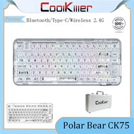 【Available in stock】Coolkiller Polar Bear CK75 fully transparent mechanical keyboard threemode custo