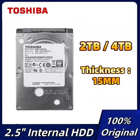 Original Toshiba 4TB 2TB 2.5' SATA Internal Hard Drive 128MB 5400RPM HDD Hardisk HD for Laptop Thick