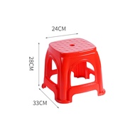Stool Home Use Plastic Thickened Small Stool Red Low Stool Living Room Adult Mini Chair รุ่น 001 002