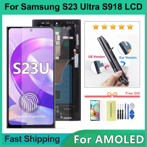 6.67'' AMOLED Display Screen for Samsung S23 Ultra S918B S918B/DS Lcd Display Digital Touch Screen w