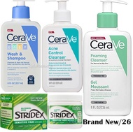 SG ♥️  Cerave cleanser Acne cleansing foam facial wash Stridex Toner Pad cosrx make up remover Oil b