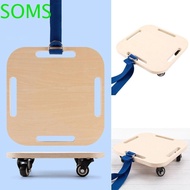SOMS Safety Wooden Scooter, Universal Pulling Rope Kids Sitting Scooter Board, Funny Montessori Reliable Balance Training Manual Sport Scooters Gym Class