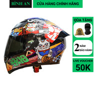 Nón Fullface ROYAL M138B 1 Kính Lên Tem Mèo Thần Tài