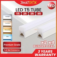 [2PCS/4PCS SET] Premium Grade LED T5 Tube Light 1ft 2ft 3ft 4ft Plaster Ceiling Light With Connector