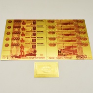 In stock 10pcs/set Russian 5-5000 Rubles Fake Money Dollar Gold Banknote Euro Price Bill Bank Collec