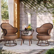 Balcony Waterproof Table And Chair Nordic Chair Leisure Table Chair Set Outdoor Sofa Chair Rotating 