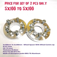 5x100mm To 5x100mm - 25mm Wheel Spacer With Jointless Wheel Centric Lip