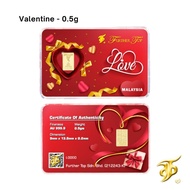 Gold Bar ( 0.5g / 1g ) 999.9 Further Top - VALENTINE / RED LOVE【Emas | 足金牌 | 小金条】