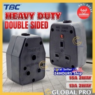 TBC Heavy Duty Dual Rubber Switch 13A / 15A Socket Head Anti Break Socket Double Sided Socket Indust