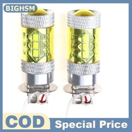 BIGHSM 2pcs LED Fog Lights 12-24V H3 80W 16 SMD LED Car Fog Light Yellow High Power