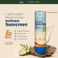 HYGR Hybrid Sunscreen SPF 50 PA++++ 50ml | Lightweight Moisturising Sunblock | Cucumber Extract & 1%