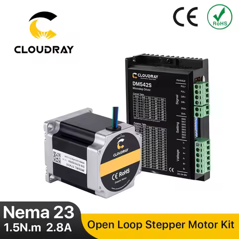 Cloudray Nema 23 Stepper Motor Driver Kit Open Loop 1.5N.m 2.8A 1.0A-5.0A 18-50VDC for 3D printer CN