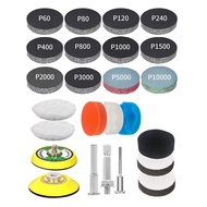 2 Inch Sanding Discs Drill Polishing Kit 193PCS Car Headlight Restoration Kit Hook & Loop Wet Dry Bu
