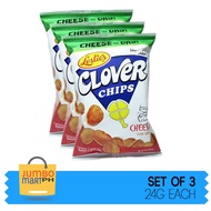 CLOVER CHIPS CORN SNACKS CHEESE FLAVOR 24G / SET OF 3