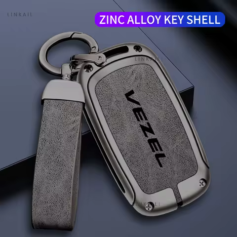 Zinc Alloy Car Key Case Full Cover Protector Shell for Honda Vezel Hybrid Custom Logo Key Bag Keycha