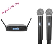 AUGUSTINA GLXD4 Professional Mic System, Recording Vocal UHF GLXD4 Dual Wireless Microphone, Handheld Noise Reduction Professional UHF Dynamic 2 Channel Handheld Singing