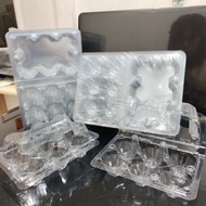 GEMA.GEMILANG PLASTIC MICA 6 EGGS + LOCKING BUTTON EGG TRAY/ MICA/ CONTAINS 6 EGGS