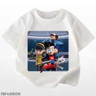 Ejen Ali The Movie 3 MUSIC Tshirt Kartun Kanak Cotton Printing Unisex Kids Short Sleeve Top Agen Ali