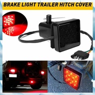 [G V W E] 2Inch Smoked 15-LED Brake Light DRL Trailer Hitch Cover Fit Towing & Hauling with Pin 12V