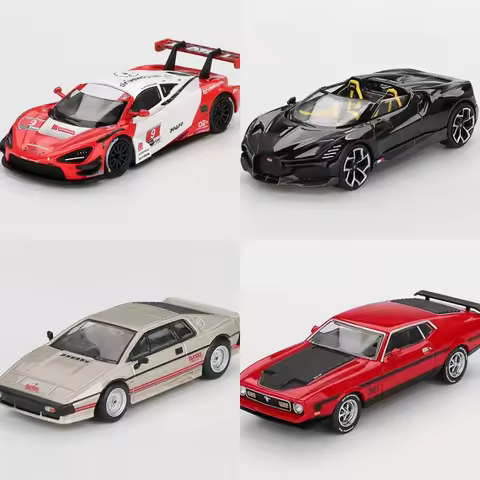 MINI GT 1:64 720S GT3 Evo Pfaff Motorsports 2024 IMSA W16 Mistral Black Esprit Turbo Mustang Mach1 1