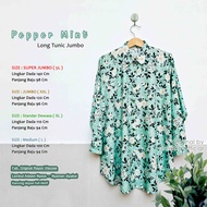 Pepper Mint Kemeja Tunik Atasan Muslim Wanita Areezka Motif Rayon Viscose Premium Adem Nyaman