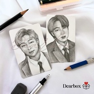 Bts photocard sketch by me RM Jin freebies packing/Face sketch
