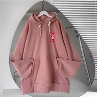 Jacket wide-form hoodie STRAWBERRY BEAR embossed in thick PE felt fabric with a wide hat for men and