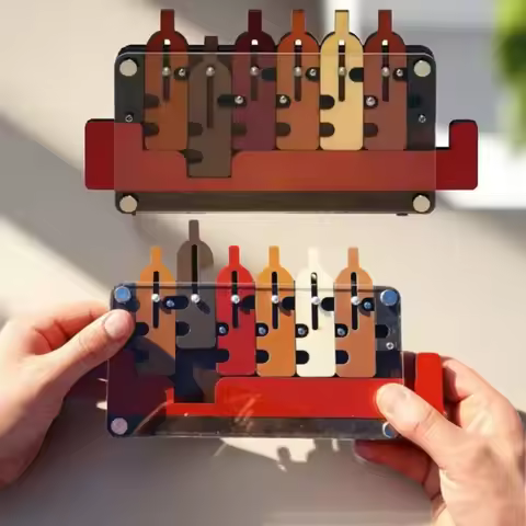 Colorful Wooden Waiter's Tray High-Difficulty IQ Maze Puzzle Ball Rolling Brain Teaser Adults Kids E