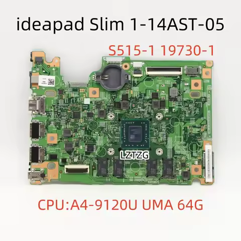 19730-1 For Lenovo ideapad Slim 1-14AST-05 Laptop Motherboard CPU A4-9120U UMA 64G 5B20S43144 100% T