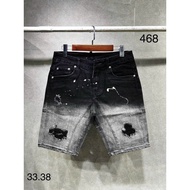 DSQUARED2 men's jean shorts Ripped, scratched, paint splattered, high quality jeans, Hot Trend Fashi