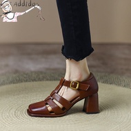 2.18Heel Pump Shoes for Women New Heels for Women Fashion Square Toe High Heel Block Heel Casual Hol