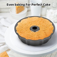 9.5inch Non-Stick Cake Pan Heavy Duty Carbon Steel Fluted Tube Round Cake Baking Pan for Jello Gelat