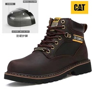 Caterpillar New Bright Leather Safety Boots CAT Steel Toe Outdoor Work Boots Work Boots