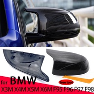 Carbon fiber pattern mirror cover Black mirror cover Overlay for BMW X3M F97 X4M F98 2019-2023 X5M F