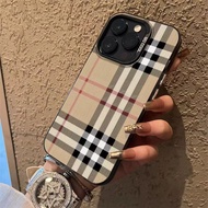 Simple Plaid Pattern Phone Case Suitable for iPhone17, 16, 15, 14, 13, 12, 11 Protective Case Q2DK