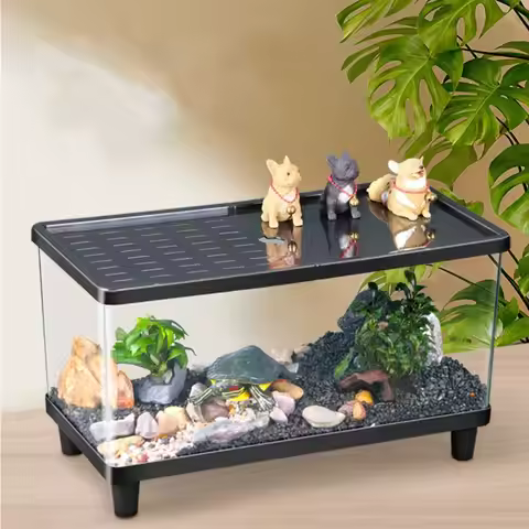 Pet Spider Box Transparent Reptile Terrarium Breathable Visual Lizard Breeding Box with Cover Snake 