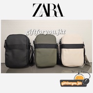 Zara Mini Sling Bag Rubber Material Men's Sling Bag Man Fashion Style Casual Casual Collection Origi