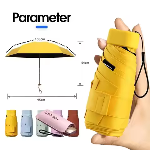 Outdoor Umbrella Portable Umbrella UV Resistant Pocket Umbrella Women's Dual Use Umbrella Compact Um